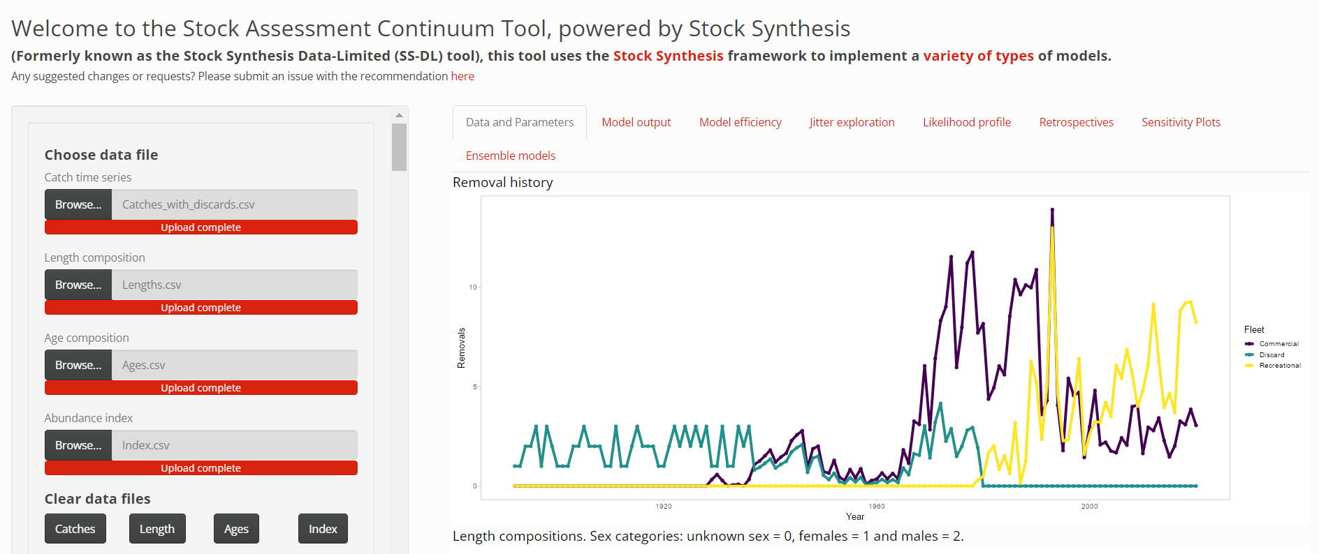 Picture of the stock assessment continuum tool shiny app.